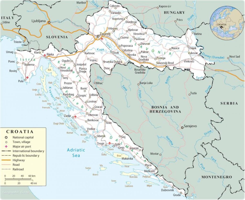 Getting around Croatia -croatia-map